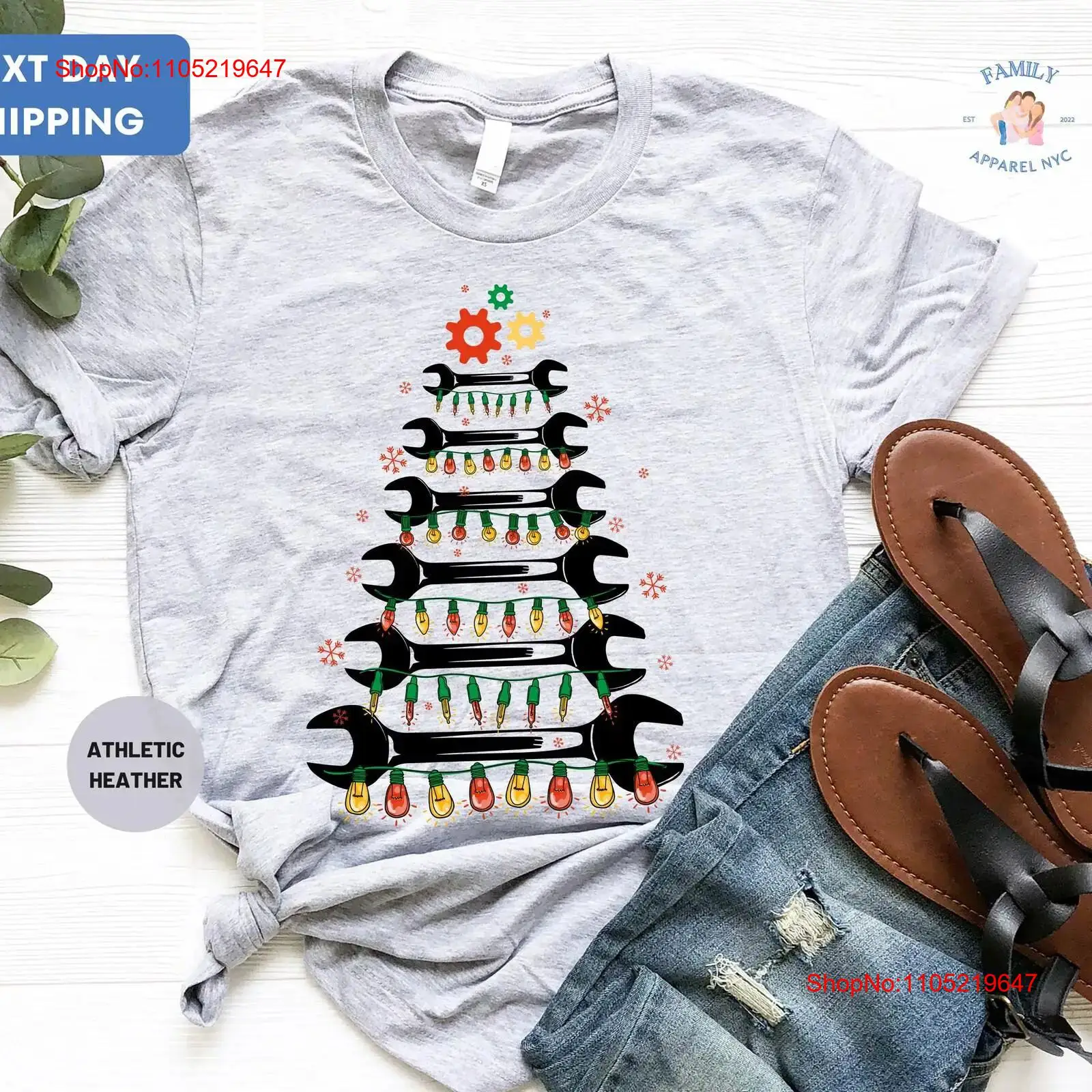 Men'S Fashion Garage - Wrench Christmas Tree T Shirt Cool