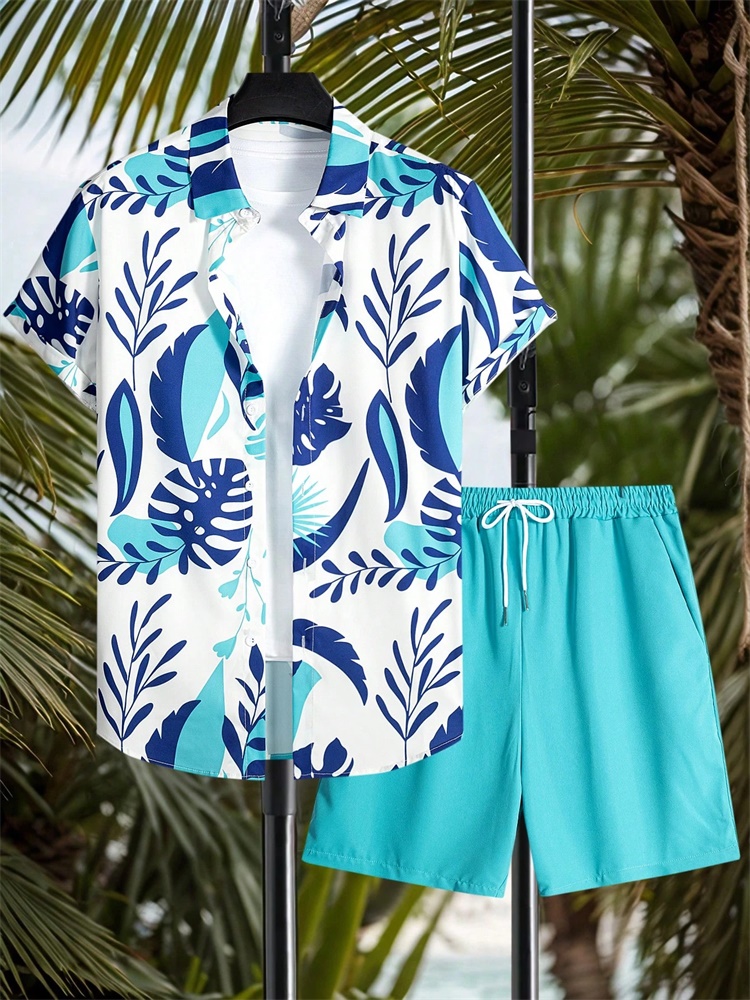 Men'S Fashion Outfits - Men's Short-sleeved Shirt Set Artistic And