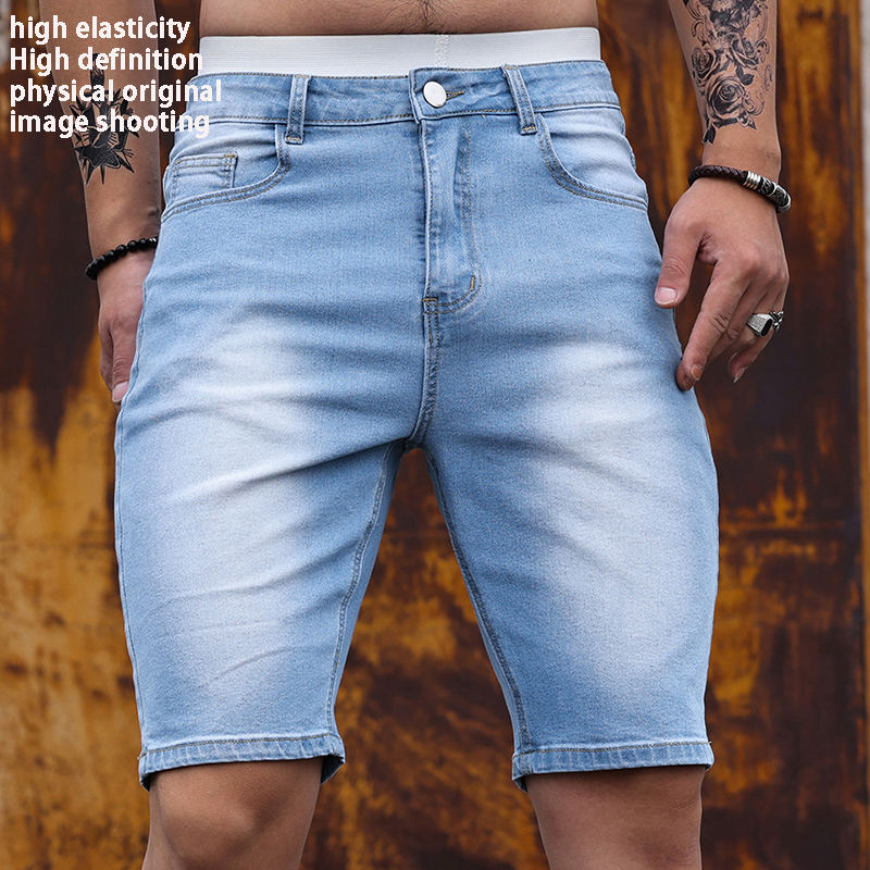 Mens Fashion Denim - 2026 Mens Stretch Denim Shorts Summer
