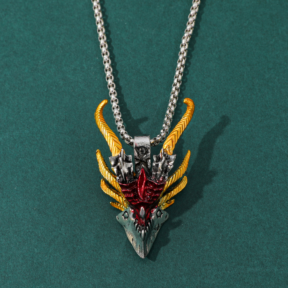 Men'S Fashion Accessories - Retro Hip-Hop Evil Dragon Head Pendant