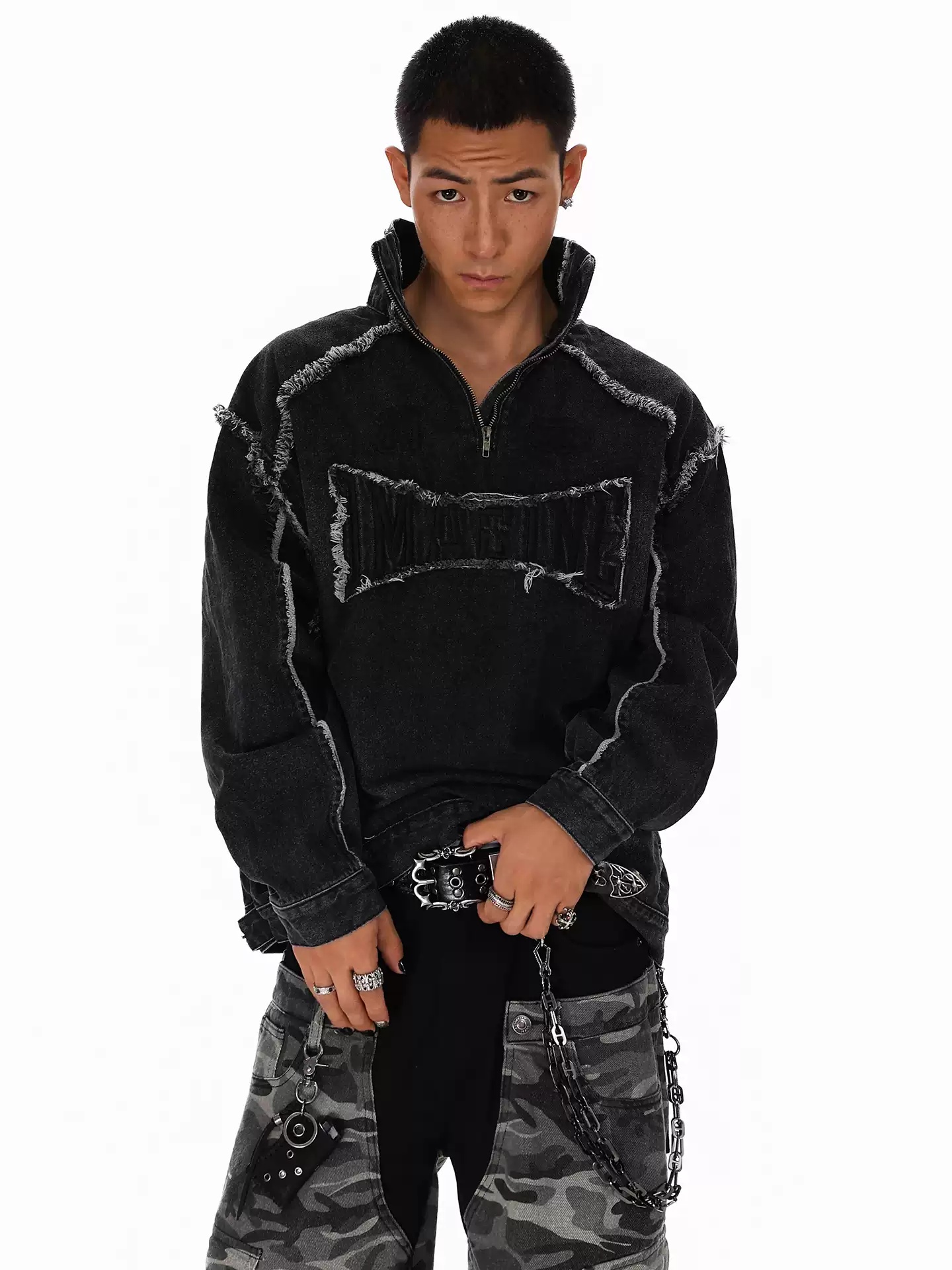 Mens Fashion Denim - American Style High Street Splicing For