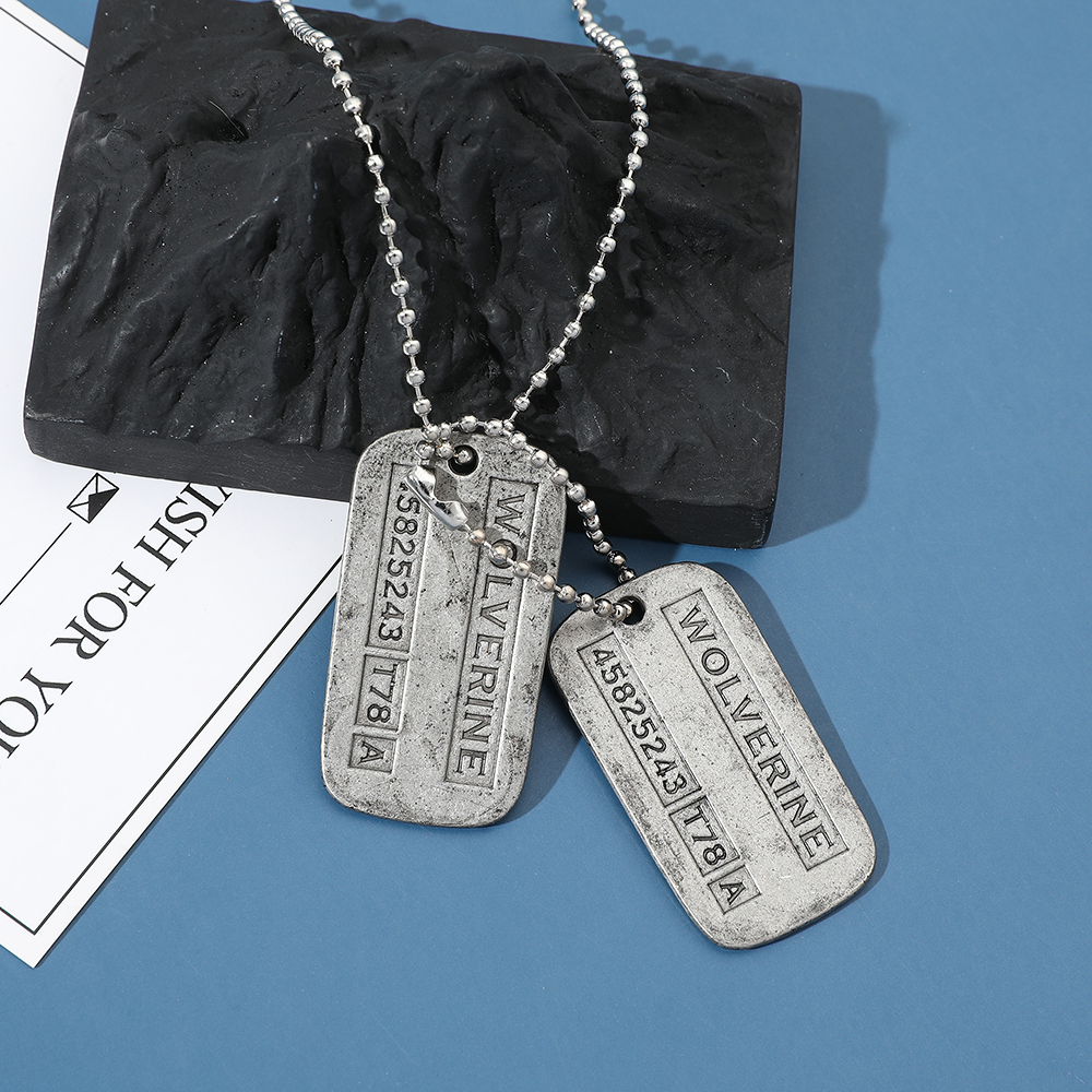 Men'S Fashion Accessories - X-Men Wolverine Military Card Necklace -