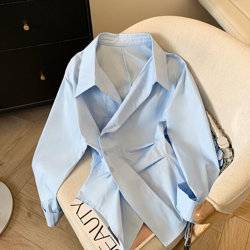 Polo Shirt Slim - Designer Irregular Long sleeve Polo Shirt
