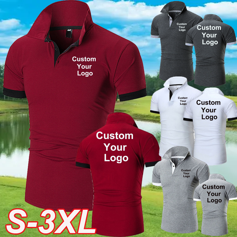 Polo Shirt Slim - Summer Custom Your Logo Mens Polo