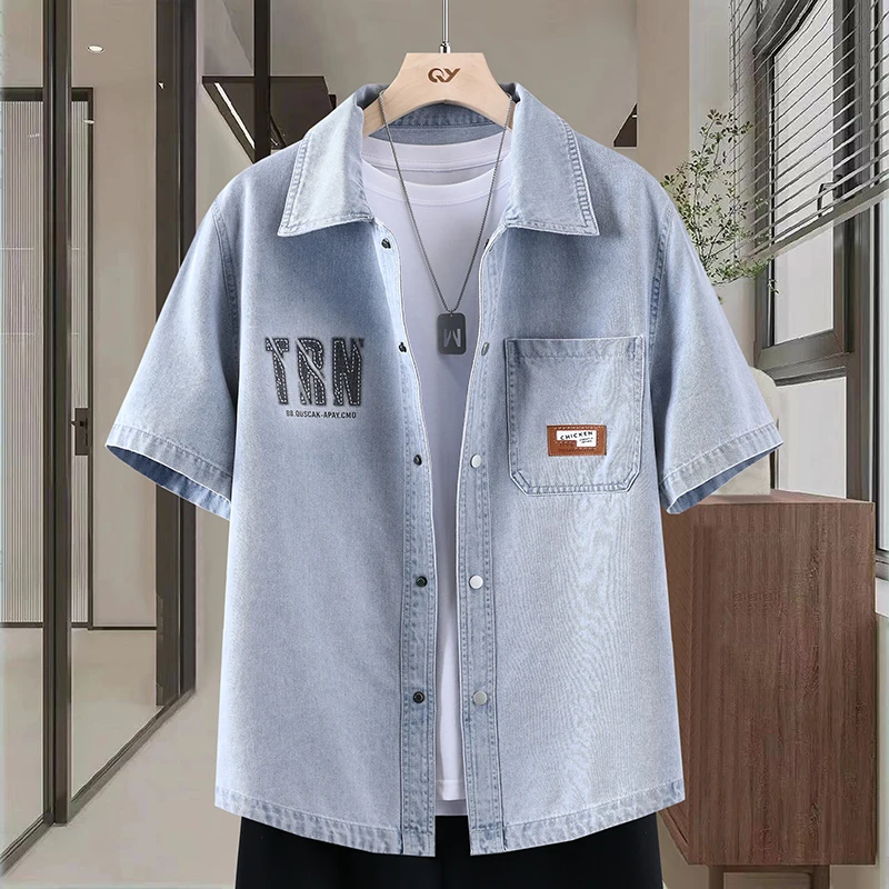 Men's Thin Denim Shirt New Sum - Mens Fashion Denim 评论和价格