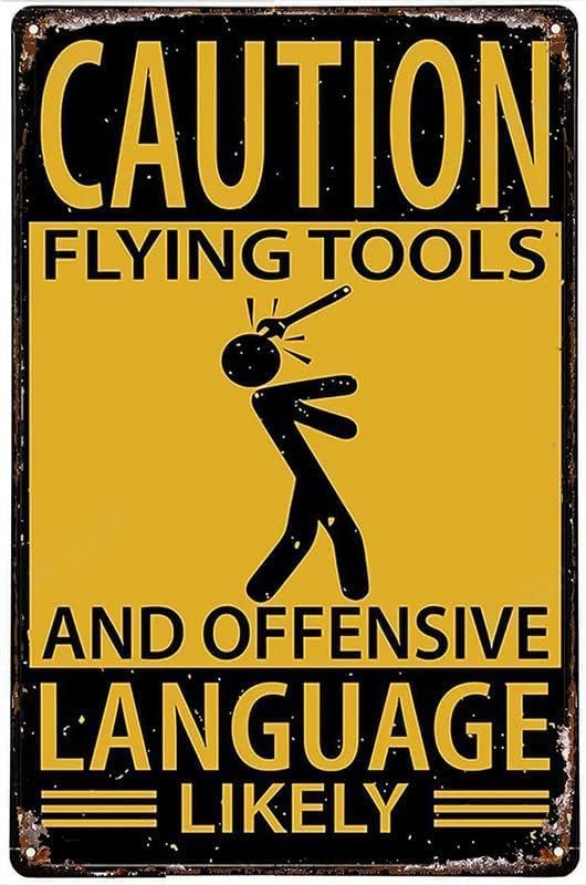 Caution Flying Tools And Offen - Men'S Fashion Garage 评论和价格