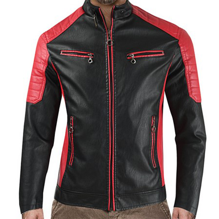 Men Motorcycle Leather Jacket  - Mens Fashion Bomber Jacket 评论和价格