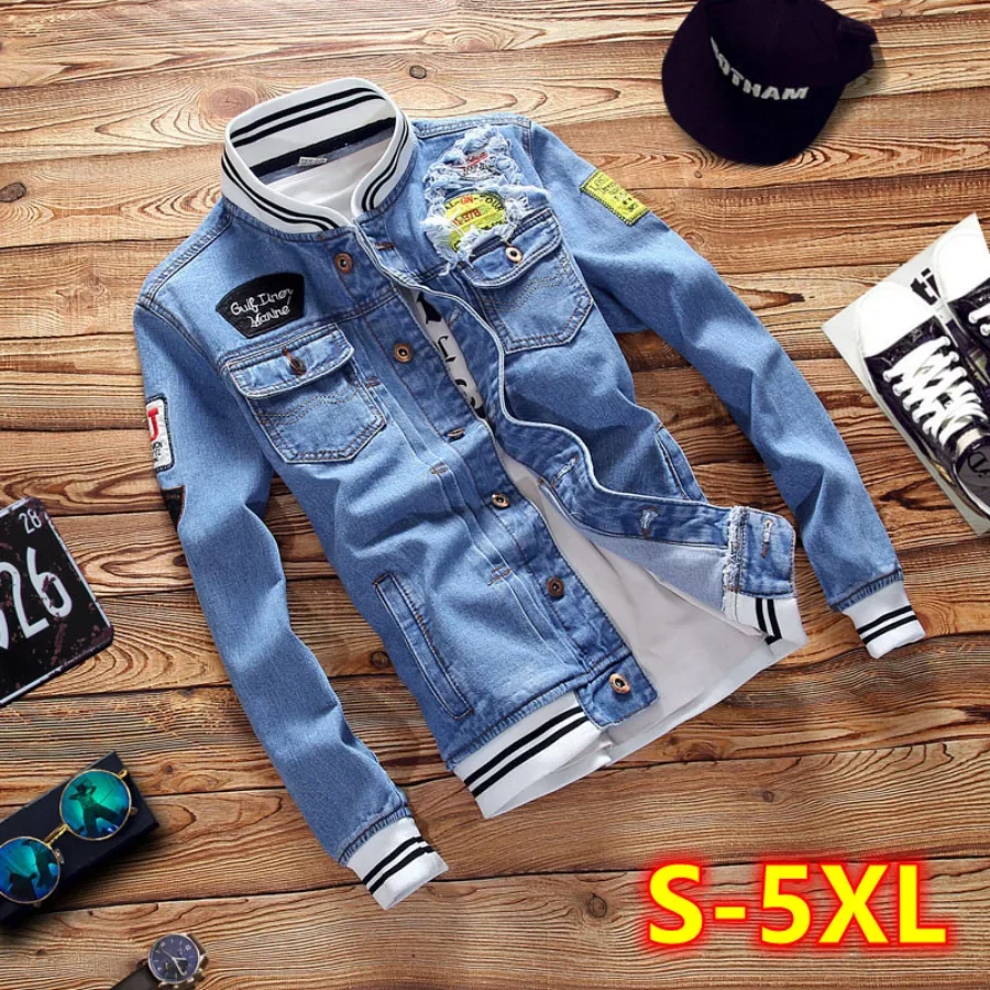 New 2026 Men's Denim Jackets F - Mens Fashion Bomber Jacket 评论和价格