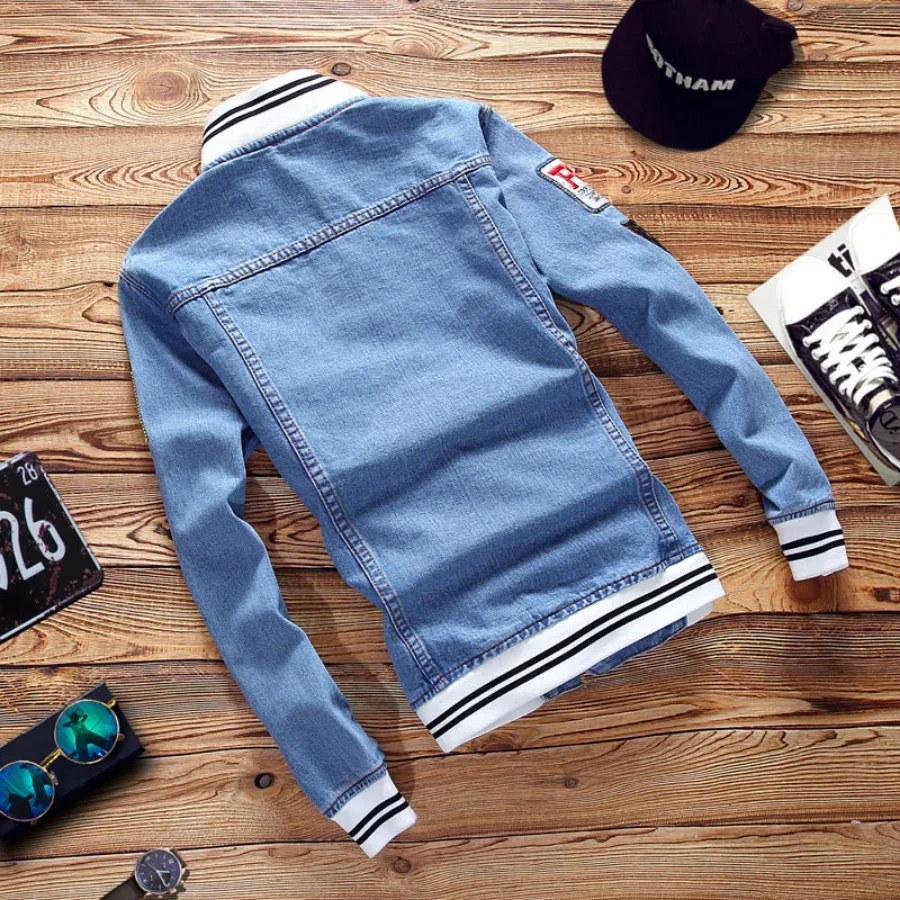 New 2026 Men's Denim Jackets F - Mens Fashion Bomber Jacket 评论和价格