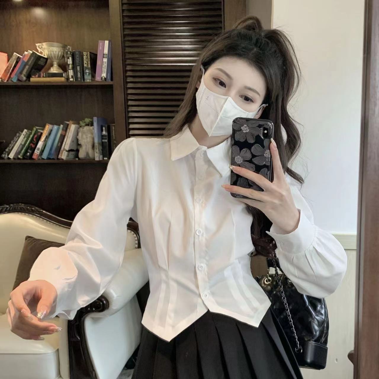 2000s White Long sleeve Vintag - Polo Shirt Slim 评论和价格