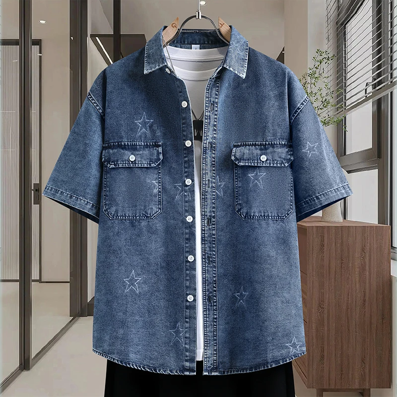 Men's Thin Denim Shirt New Sum - Mens Fashion Denim 评论和价格
