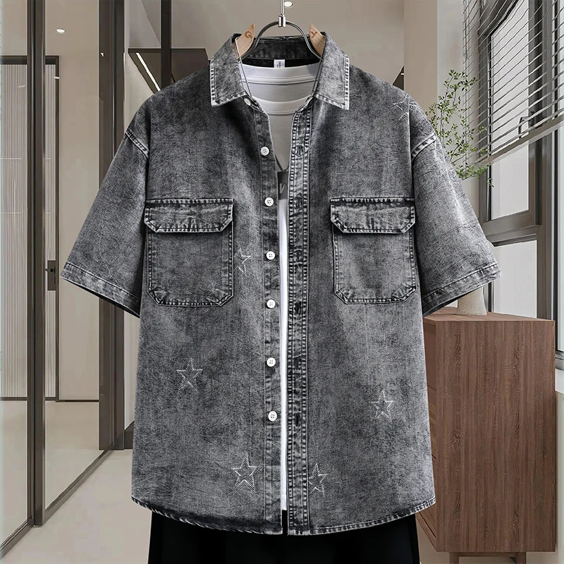 Men's Thin Denim Shirt New Sum - Mens Fashion Denim 评论和价格