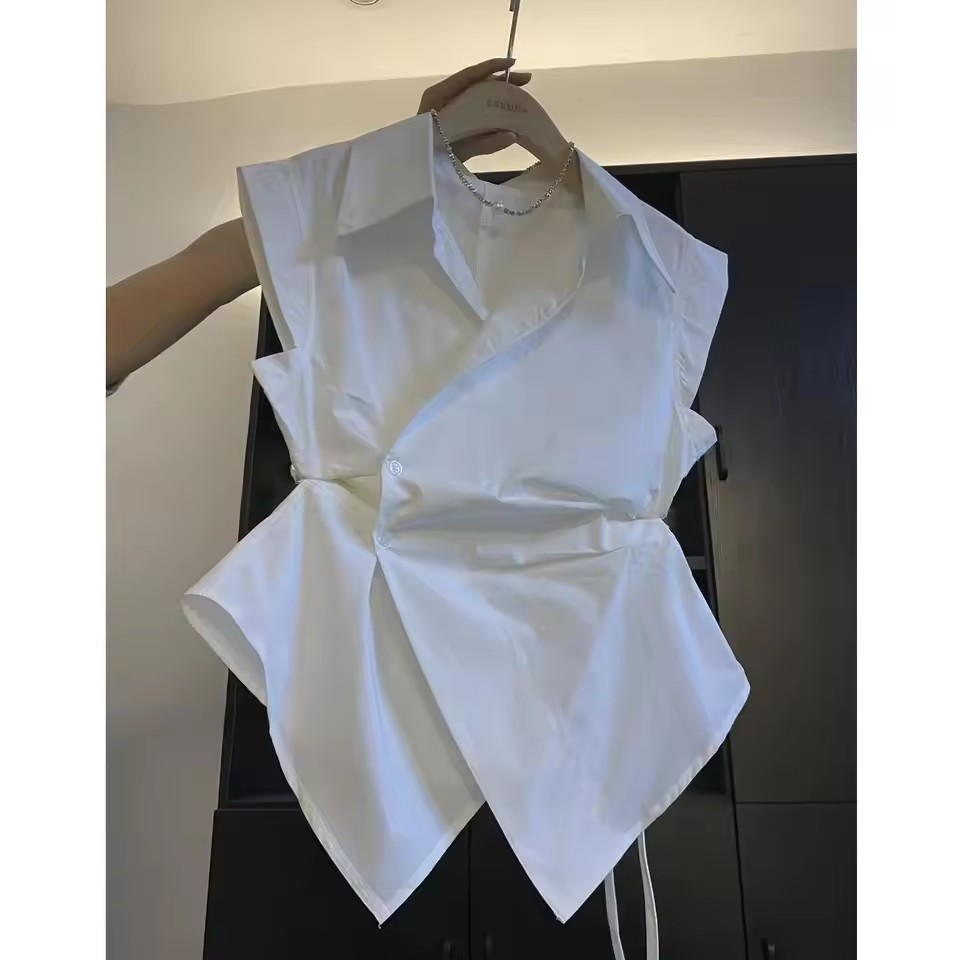 French Solid Color Pleated Irr - Polo Shirt Slim 评论和价格