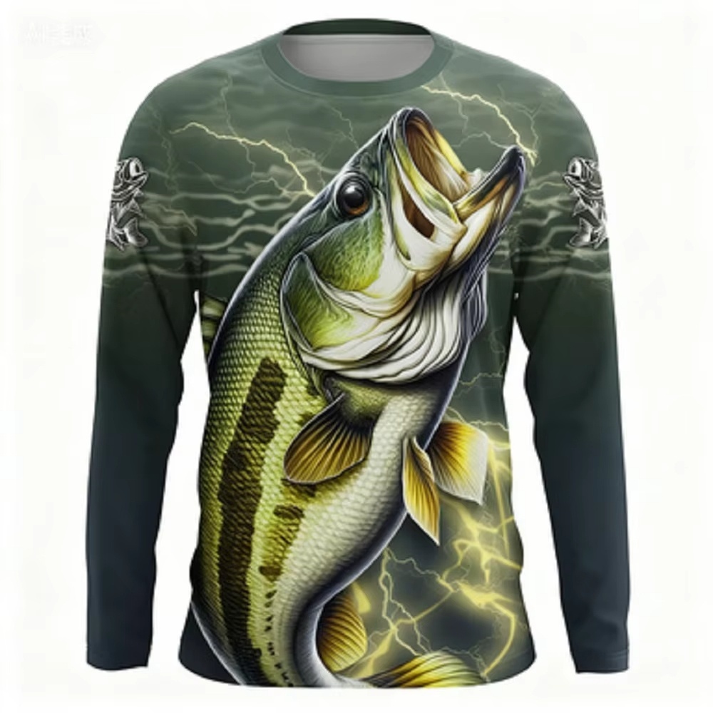 Fashionable Bass Pattern Crew  - Men'S Fashion Outfits 评论和价格