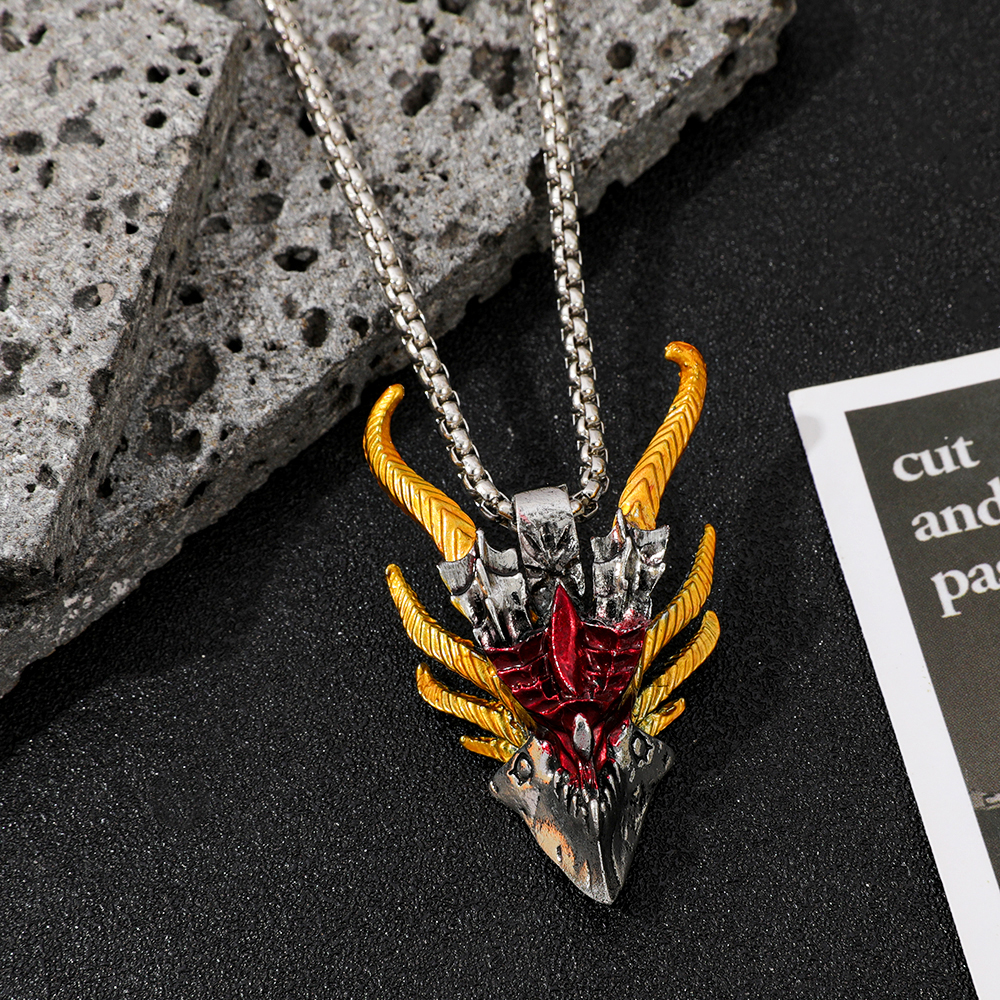 Retro Hip-Hop Evil Dragon Head - Men'S Fashion Accessories 评论和价格