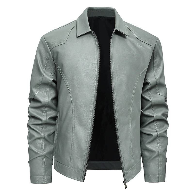 Men's Autumn Winter Coats Pu L - Mens Fashion Bomber Jacket 评论和价格
