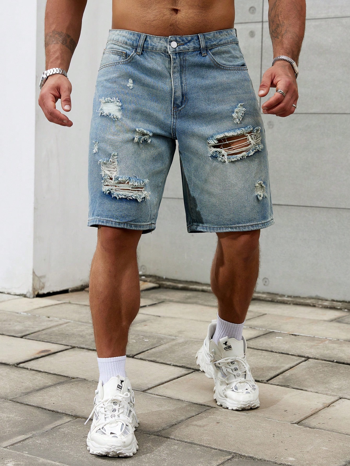 New Fashion Mens Ripped Short  - Mens Fashion Denim 评论和价格
