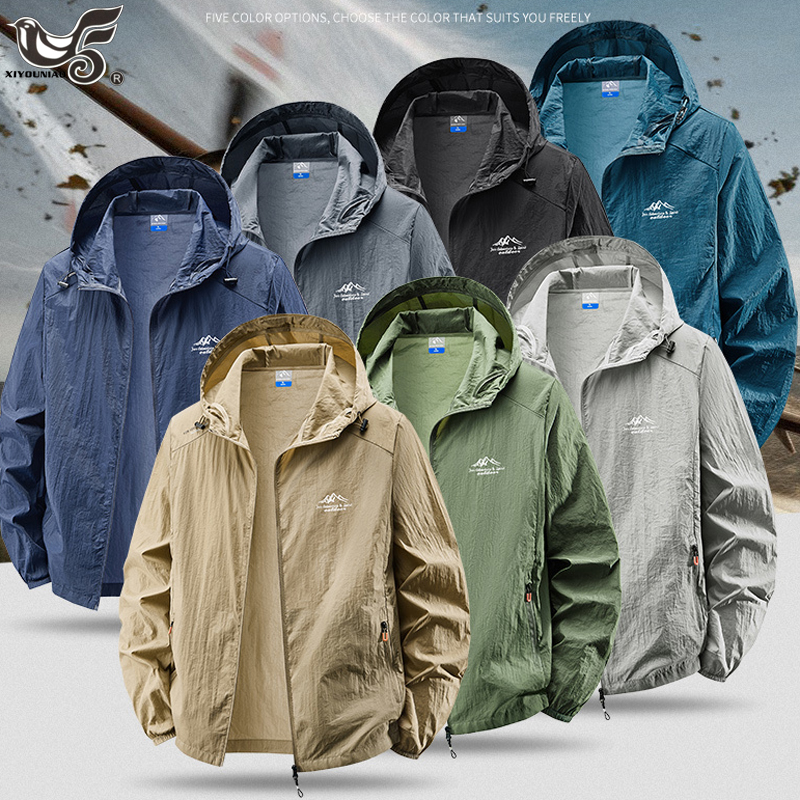 Hooded sunscreen clothing summ - Mens Fashion Bomber Jacket 评论和价格