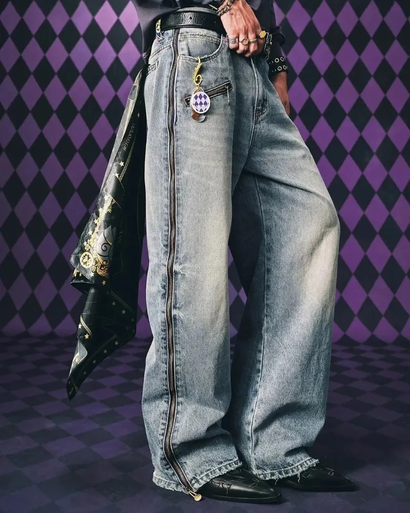 Y2K Streetwear Men Hip Hop Har - Mens Fashion Denim 评论和价格