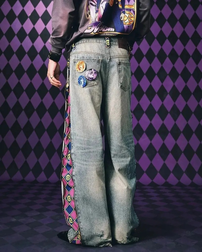 Y2K Streetwear Men Hip Hop Har - Mens Fashion Denim 评论和价格