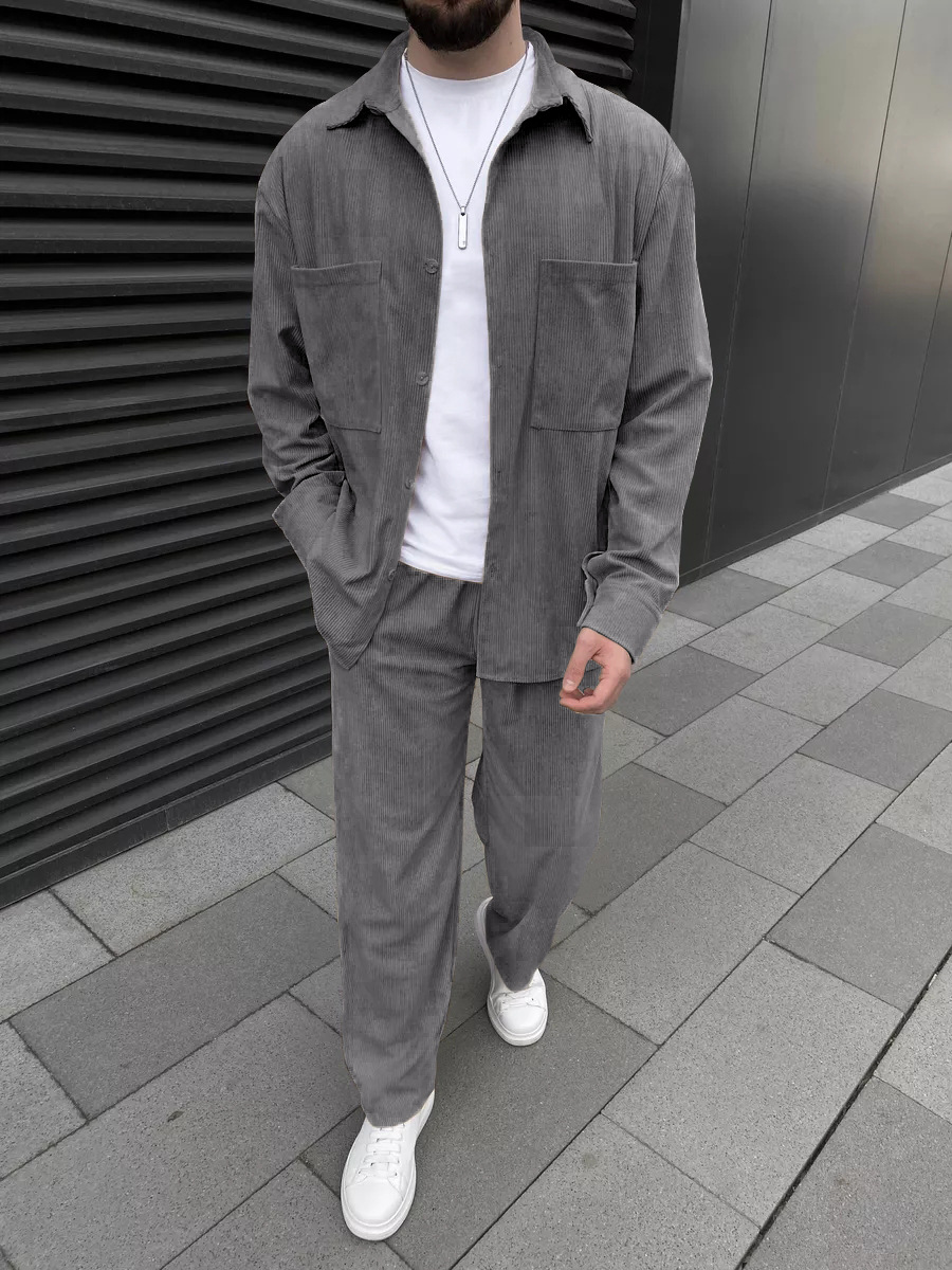 Men's corduroy two-piece outfi - Men'S Fashion Outfits 评论和价格