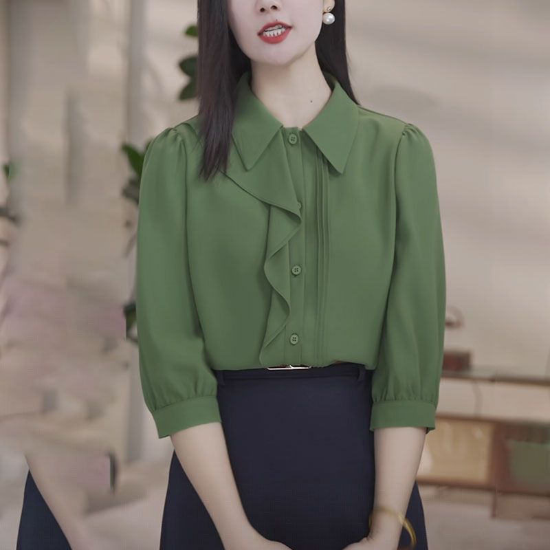 Green Short Sleeve Shirt Women - Polo Shirt Slim 评论和价格