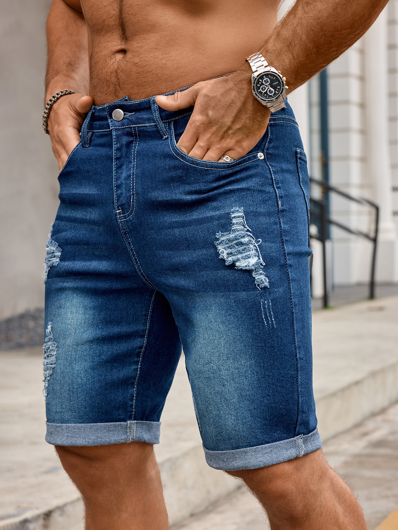 Men Denim Trousers Jeans Short - Mens Fashion Denim 评论和价格