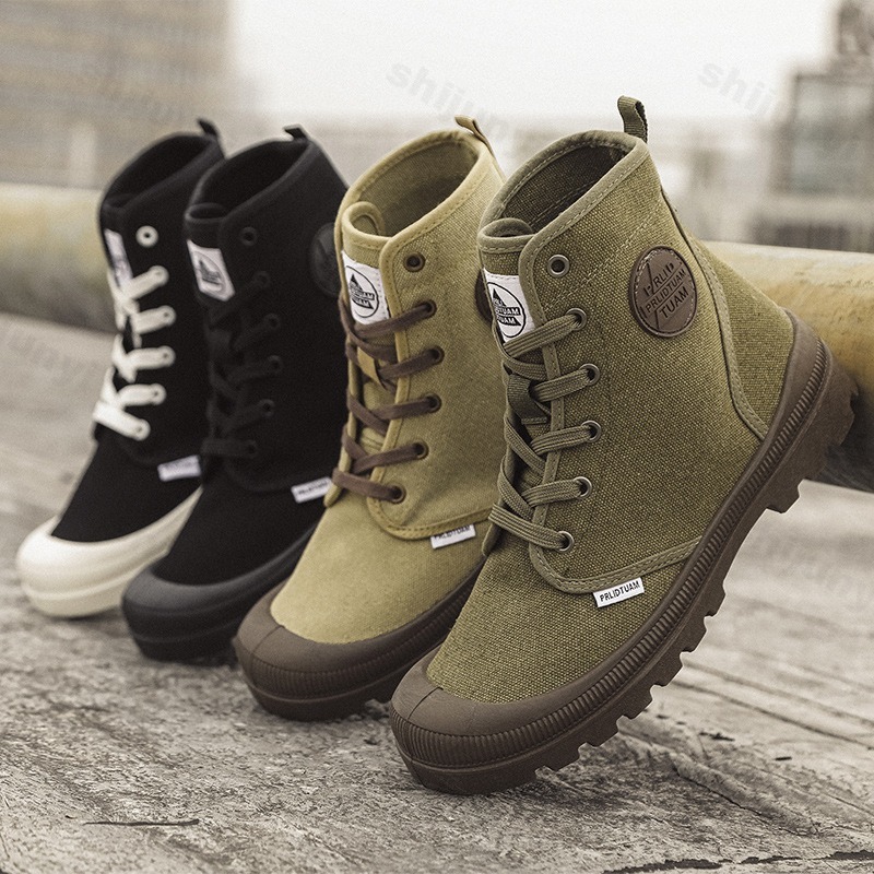 Men Canvas Shoes Fashion High  - Men'S Fashion Hiking Boots 评论和价格