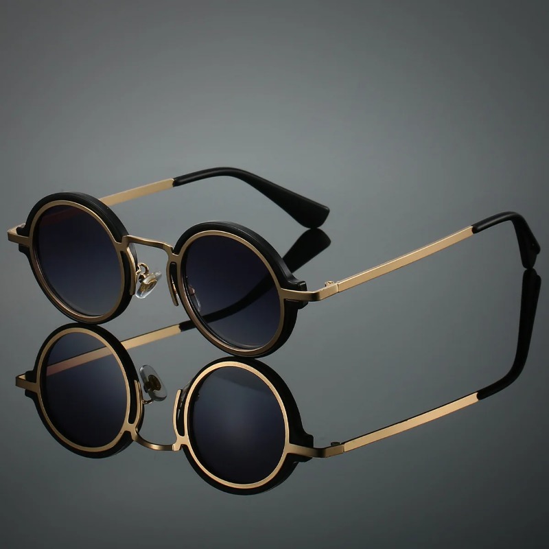 New Retro Metal Round Frame Su - Men'S Fashion Accessories 评论和价格