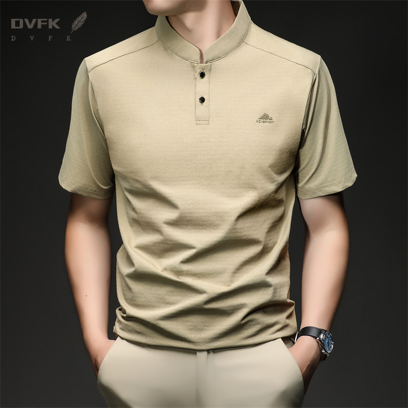 Mens Short Sleeve Mandarin Col - Polo Shirt Slim 评论和价格